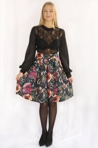 Эффектная юбка с цветочным принтом арт.0111